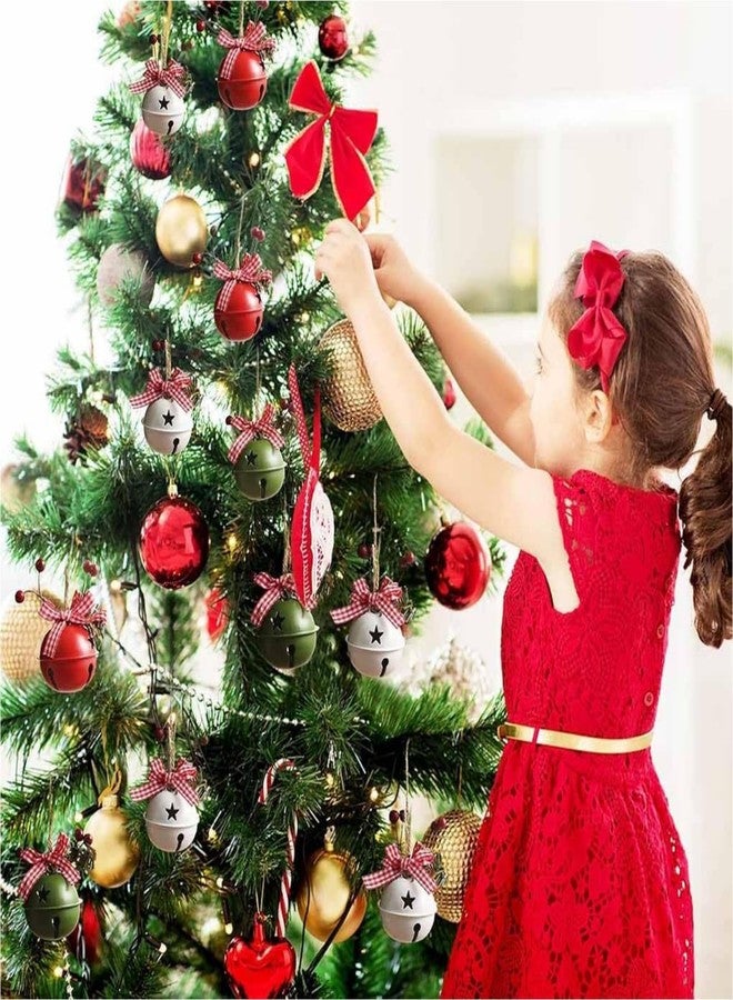 سكويشي أربع قطع من زينة شجرة عيد الميلاد، زينة شجرة عيد الميلاد مع أجراس، زينة معلقة لأشجار الأعياد، أكاليل الزهور، زينة الحفلات - Image 4